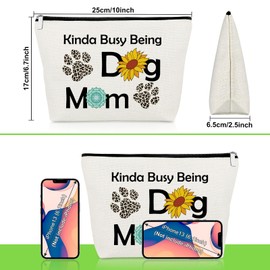 Dog Mom Gifts for Women Makeup Bag Pet Lover Gifts for Dog Owner Mom Aunt Sunflower Cosmetic Bag Funny Present for New Puppy Fur Mama Mothers Day Birthday Present Sunflower Travel Cosmetic Pouch
