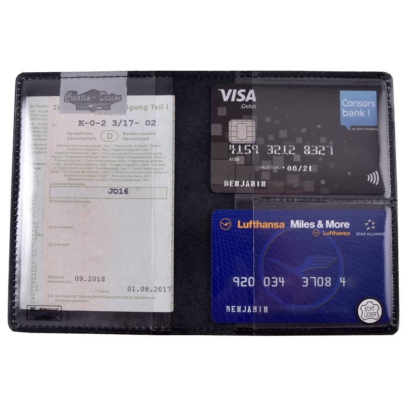 orgaexpert Car Registration Card Holder Genuine Leather Car Registration Card