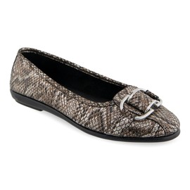 Aerosoles Women's Bentley Ballet Flat, Antique Bronze Snake Print Faux Leather, 11 Wide