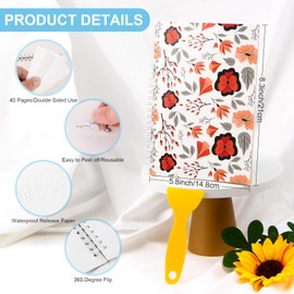 Reusable Sticker Book Collecting Album Blank Sticker Storage Organizer Book A5 Size with 40 Sheets Release Paper for Collecting Stickers, Labels
