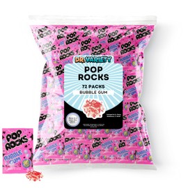 Pop Rocks Bubble Gum Bulk (0.33oz) - 72 Pack of Bubblegum Flavored Poprocks - Retro Crackling Rock Candy - By Dr. Variety