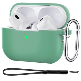 BOBEN AirPods Pro 2nd Generation Case Cover 2022 Silicone AirPods Pro 2 Case Cover with Lanyard and Keychain [Wireless Charging & Front LED Visible] (Green)