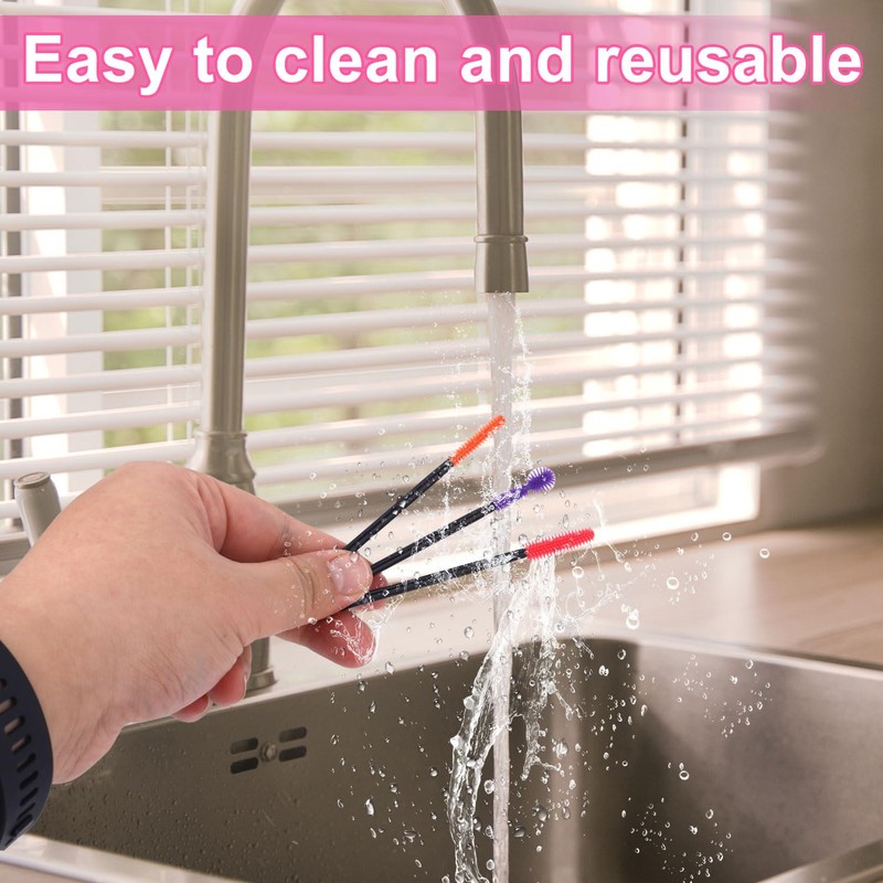 12pcs Mini Sewing Machine Cleaning Brushes, 3 Styles Silicone Bristle