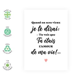 Central 23 Carte d'anniversaire douce pour homme - TU VOIS QUE TE E'TAIS L'AMOUR DE MA VIE - Jolie cardte pour femme - Pour un anniversaire de mariage or la Saint-Valentin - Cadeau pour mari - Par