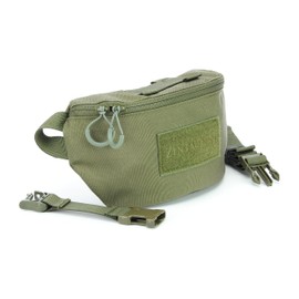 Zentauron Waist Bag Modular 1.8 L Bum Bag 2 Compartments MOLLE Removable Strap Tactical Belt Bag, stone grey olive