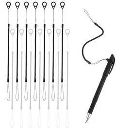 Hpmjz 14 pcs Pen Lanyards Elastic Tether Lanyard Anti-Lose Stylus Tether Clipboard Pen Leash Plastic Retractable Spring Coil Strap for Tablet Touchscreen Drawing Tethering