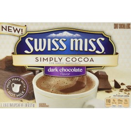 Swiss Miss, Simply Cocoa, Dark Chocolate, Hot Cocoa Mix, 8 Count, 7.68oz Box (Pack of 3)