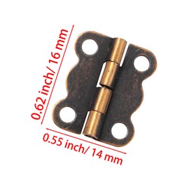 PDETVEO 40PCS 0.63 * 0.55 Inch Antique Butterfly Hinges, Red Bronze Design Box Hinges for Wooden Jewelry Box Door Cabinet Bin Wardrobe Suitcase Furniture