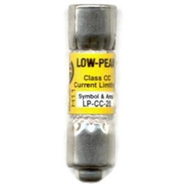 Bussmann LP-CC-20 (LPCC-20, BP/LP-CC-20, LP-CC-20BC) 20 Amp (20A) 600V Midget,Time Delay, Current Limiting Class CC Rejection Cartridge Fuses