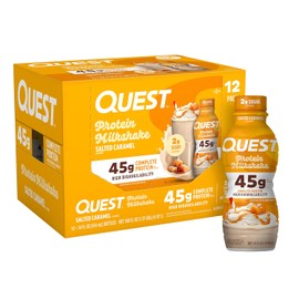 Quest Nutrition Salted Caramel Protein Shake, 45g Protein, 2g Sugar, 2g Net Carbs, Ready to Drink, Gluten Free, 12 Count