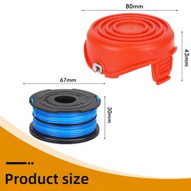 Eyoloty A6441 A6442-XJ Dual Spool Line-12m (40ft) 1.5mm, Replacement Trimmer String | Compatible with Black+Decker GL650, GL660, GL670, GL5530, GLC1825N, GLC1825LB Models (4 Spool+1 Spool Cover)