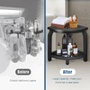 KingPavonini Bamboo Corner Shower Stool for Shaving Legs Foot Rest,