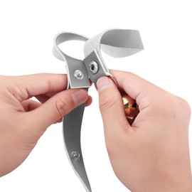 CATHYLIFE Leather Dog Doorbells for Door Knob/Potty Training/Go Outside, Length Adjustment Copper Dog Bell, Housetraining Hanging Bell, Gray Leather Golden Bells