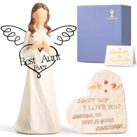 Vofstand Best Aunt Ever Gifts Figurines - Gifts for Aunt from Niece Nephew Aunt Birthday Gifts for Aunt Sculpted Hand-Painted Staute Birthday Christmas Thanksgiving Day Gifts for Auntie Unique