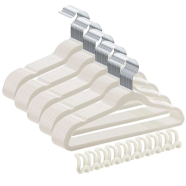 LANDBEAUTY 50+10 Pack Nonslip Velvet Hangers Suit Clothes Hanger Space