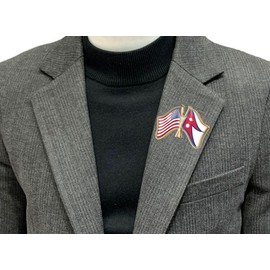 vmcoatdu USA American and Nepal Friendship Flag Cross Connection Pin Brooch Badge for Hat Cap Clothing Backpack Pin (United States and Nepal)