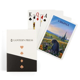 Lantern Press Virginia, Lithograph, Bear Family in Field (52 Playing Cards, Poker Size Card Deck with Jokers)