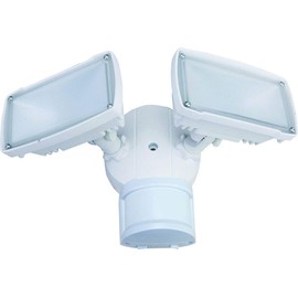 NATURALED 20W - 120V - Outdoor Dusk to Dawn Dual Head LED Security Light, 5000K Cool White, Wet Rated, Built-in Motion Sensor - 2 Pack