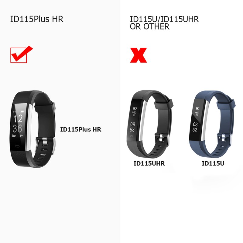 Runlio ID115plusHR (Version 2025), Replacement Bands, Adjustable Replacement Straps Fitness