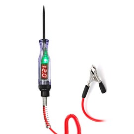 Eacam Portable Circuit Tester, 3-48V Automotive Electric Digital Display Circuit Probe Test Pen with 2.8M Spring Wire for Car RV Fuse Checker