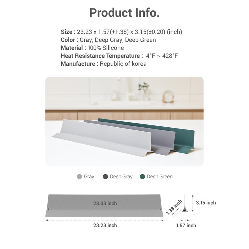 23 inches 100% Premium Silicone Kitchen Sink Splash Guard -