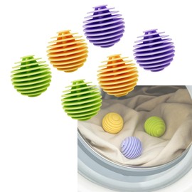 Akaaka Laundry Ball Laundry Balls, Drum Load, Machine Washable, Dryer, Dust, Time, Eco Friendly, Tangle Free, Laundry Aid Set of 6 (Color)