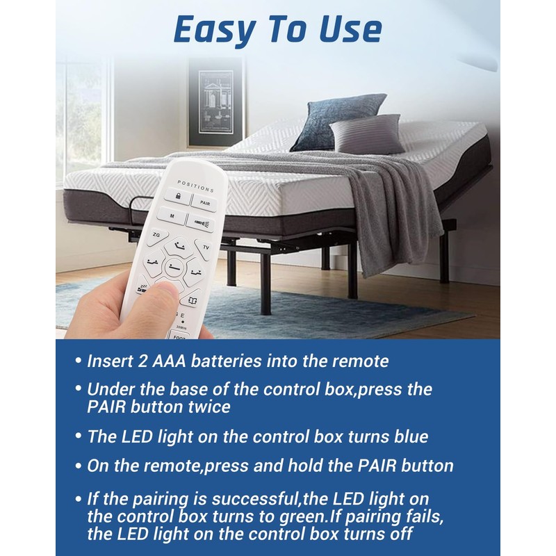 Wujexuhe Adjustable Bed Remote Control Replacement RF.27.19.33 Fit for Lucid