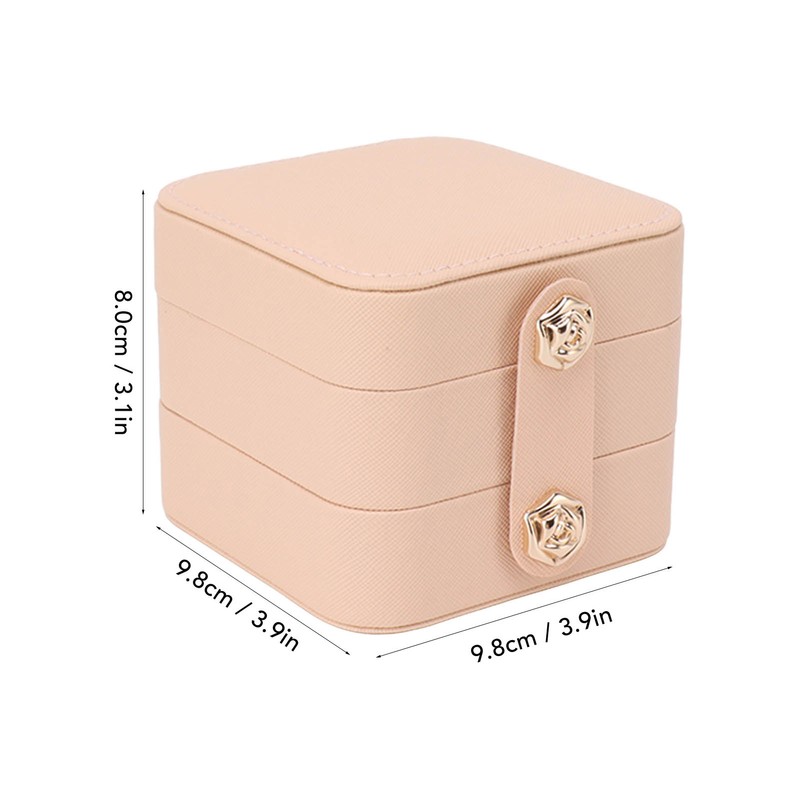 Travel Jewelry Box Organizer Small Portable Storage Case 2 Layer