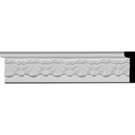 Ekena Millwork PML02X00AC-CASE-4 Acanthus Leaf (4-Pack) Panel Moulding, 2 1/2"H x 1/2"P x 94 1/2"L, Primed
