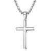 Adramata 925 Sterling Silver Cross Pendant Neckalce for Men Women