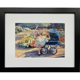 Corinne Hartley Little Mother New CUSTOM FRAMED Art Lithograph Cute Kids