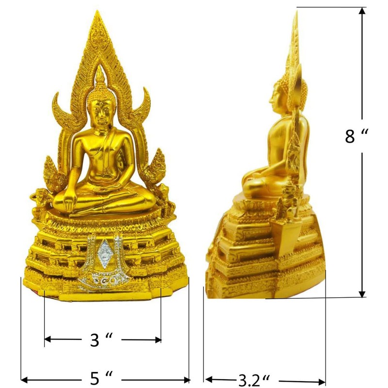 BUDDHO Chinnaraj Thai Buddha Statue for Home Decor 8" h
