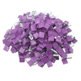 Yuvori 0.5kg Square Crystal Mosaic Tiles 1cm DIY for Bathroom, Living Room, Kitchen, Balcony (Purple)