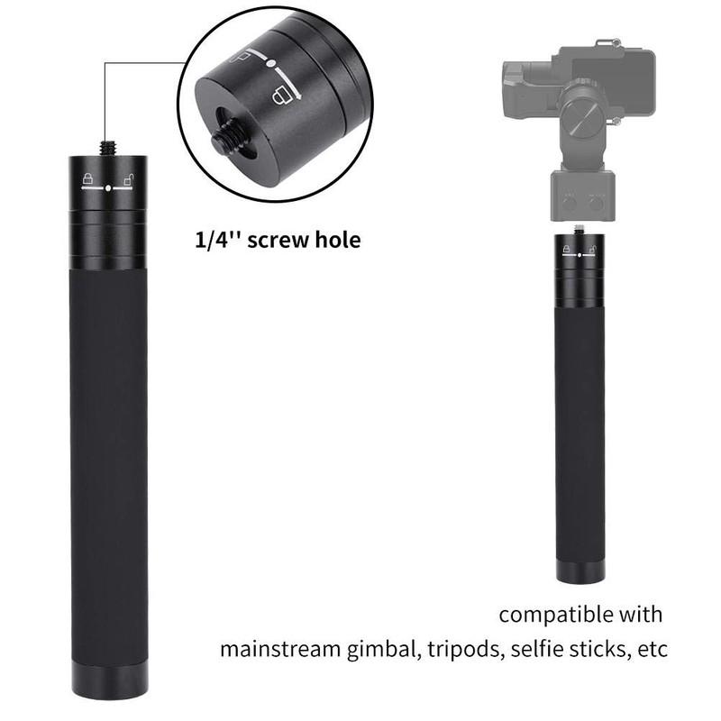 Gimbal Selfie Stick Varilla de extensión Aleación de Aluminio 1/4