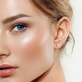 MomentWish Moissanite Earrings Gold 585, 0.6/1/2/3 Carat Stud Earrings Rose Gold Diamond Genuine Silver Hypoallergenic Jewellery Women's Gift for Women Girlfriend 4-7.5 mm, Sterling Silver, Moissanite