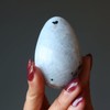 Satin Crystals Moonstone Tourmaline Egg New Beginnings Black White 2.0-2.25