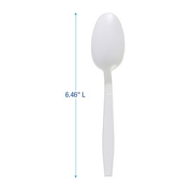 Boardwalk Heavyweight Polypropylene Cutlery, Teaspoon, White, 1000/Carton