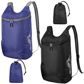 Guiqulai 2Pack Packable Hiking Backpack Lightweight Hiking Daypacks Waterproof Foldable Small Backpack Bag for Men Women Casual Daypacks for Climbing Camping Touring Cycling Travel Outdoor Sport 20L