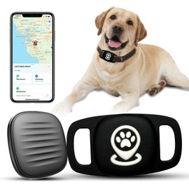 Smart Pet Tracking Device for Dogs, Reliable Location Monitoring Tag, Works with Apple Find My, Not a Real-Time GPS Tracker (Black)