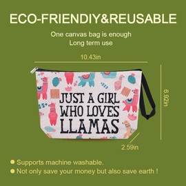 Llama Birthday Gifts for Women Daughter Sister Granddaughter Llama Lover Makeup Bag Backpack for Girls Sister Niece Friends Llama Lover Gifts for Women Girls Cute Cosmetic Bag