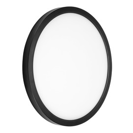 Maxxima 14 in. LED Flush Mount Ceiling Light, 2400 Lumens, 5 CCT 2700K/3000K/3500K/4000K/5000K Panel Light, Black Trim Round Fixture, Dimmable for Modern Bedroom, Kitchen, and Living Room Lighting