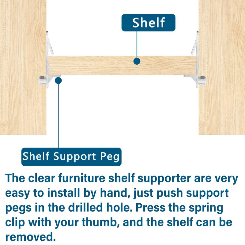 20pcs Plastic Locking Shelf Support Pegs,6mm Shelf Pins ,Self-Locking Bracket