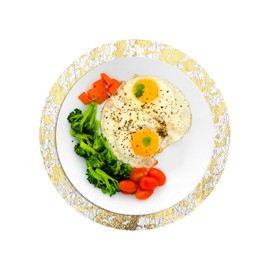 sourcing map 50pcs Disposable Placemats, 6.3 Inch Foil Metallic Place Mats Mesh Pressed Table Doilies, Table Centerpiece Decor for Wedding Party, Black Gold