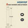 Shower Arm Extender 8 Inch Shower Head Extension, Brushed Nickel