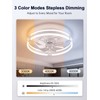 Bladeless Ceiling Fan with Light, 20 Inch Low Profile Flush
