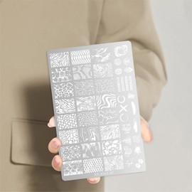 MOLILON Nail Stamp Set - Nail Press Molds, Leopard & Snake Print Pattern Nail Art Stamp & Scrapers, French Tip Nail Stamping Template, Nail Stencils for Women DIY Manicure Art Accessories​