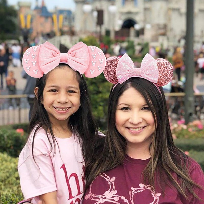 Mouse Ears Headband Cute Bow Headbands for Women Girls Mouse