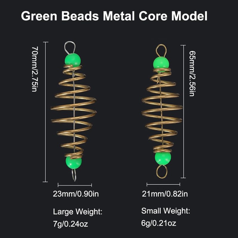 GreenCore Fishing Feeder, 14mm Luminous Beads Feeder for Fishing Method