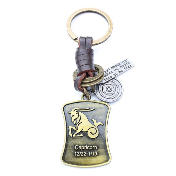 AuPra Capricorn Sign KeyRing Gift Women & Men Goat Zodiac