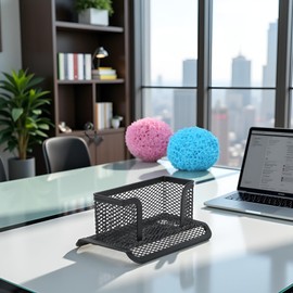 Black Business Card Holder, Metal Mesh Business Card Holder, Credit Name Card Case, Office Card Collection Organizers Desk Storage Stand Index Card Filing Products Office and School Supplies